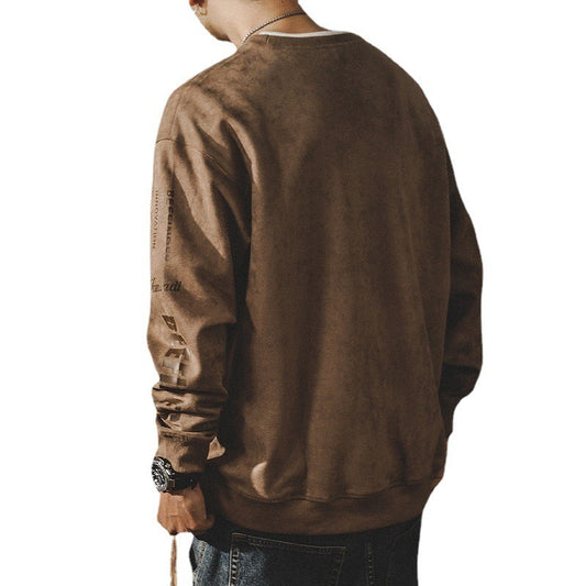 Heavyweight Vintage Sweater Men's Winter Fashion Fashion Brand Loose Size Suede Clothes Fashion Brand Top Fashion
